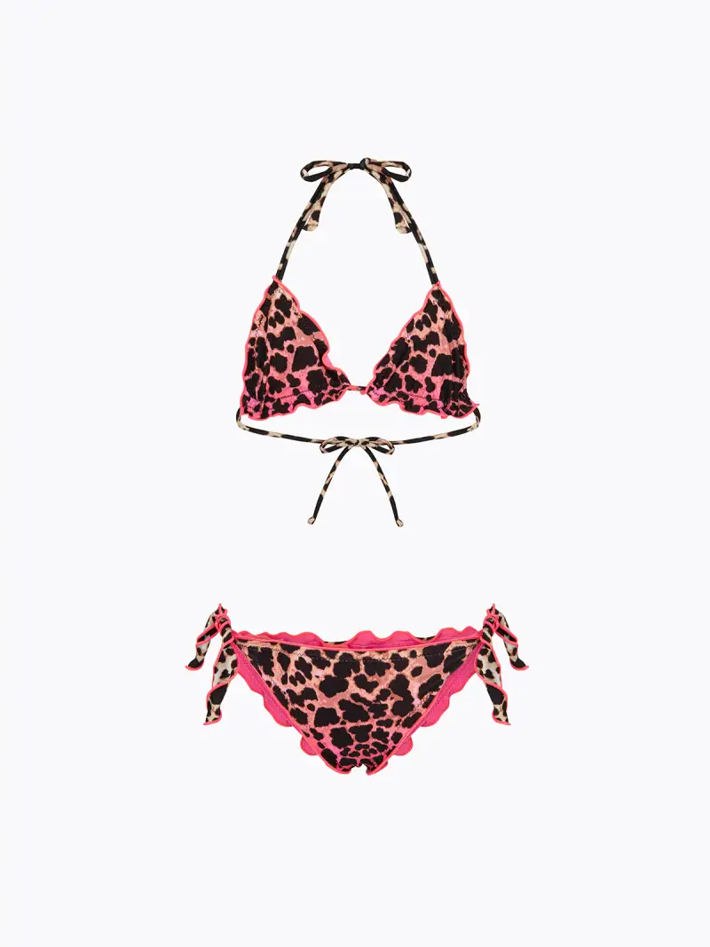 Bikini Bambina F**K Triangolo con Slip Regolabile Fantasia SG0120-X08