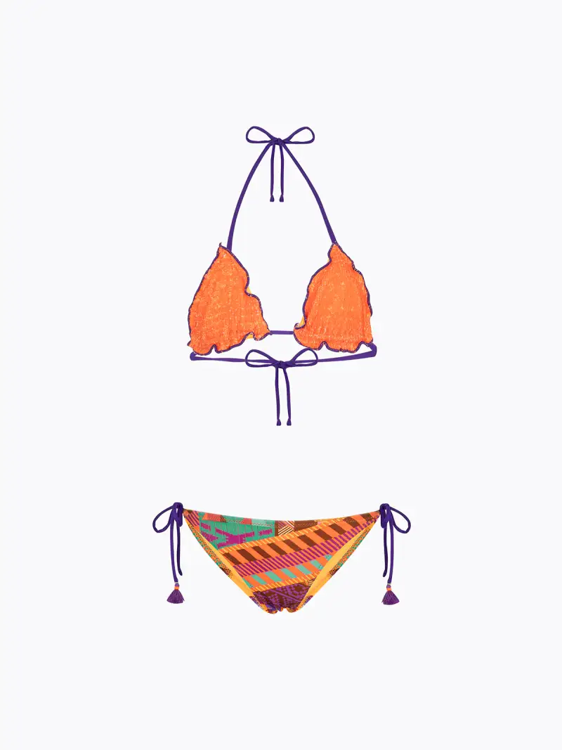 Bikini Bambina F**K Triangolo con Slip Regolabile Fantasia SG0200-X11