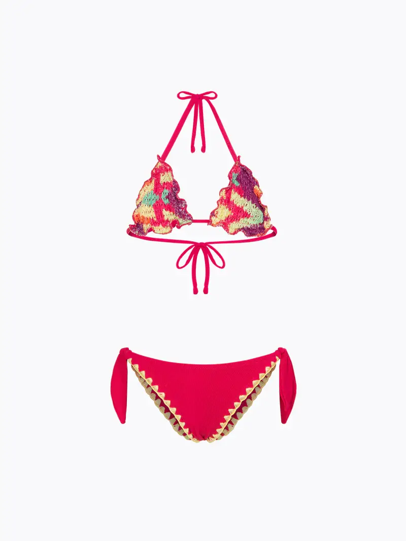 Bikini Bambina F**K Triangolo con Slip Regolabile Fantasia SG0210-X13