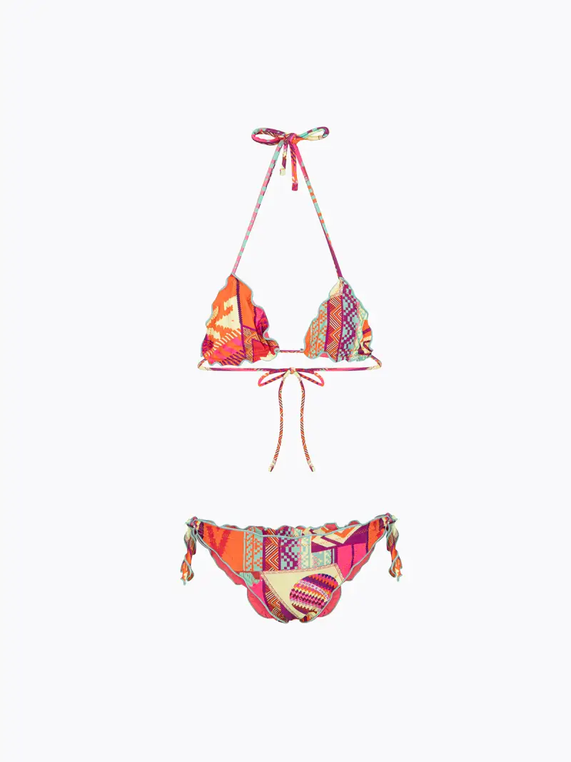 Bikini Bambina F**K Triangolo con Slip Regolabile Fantasia SG0230-X13