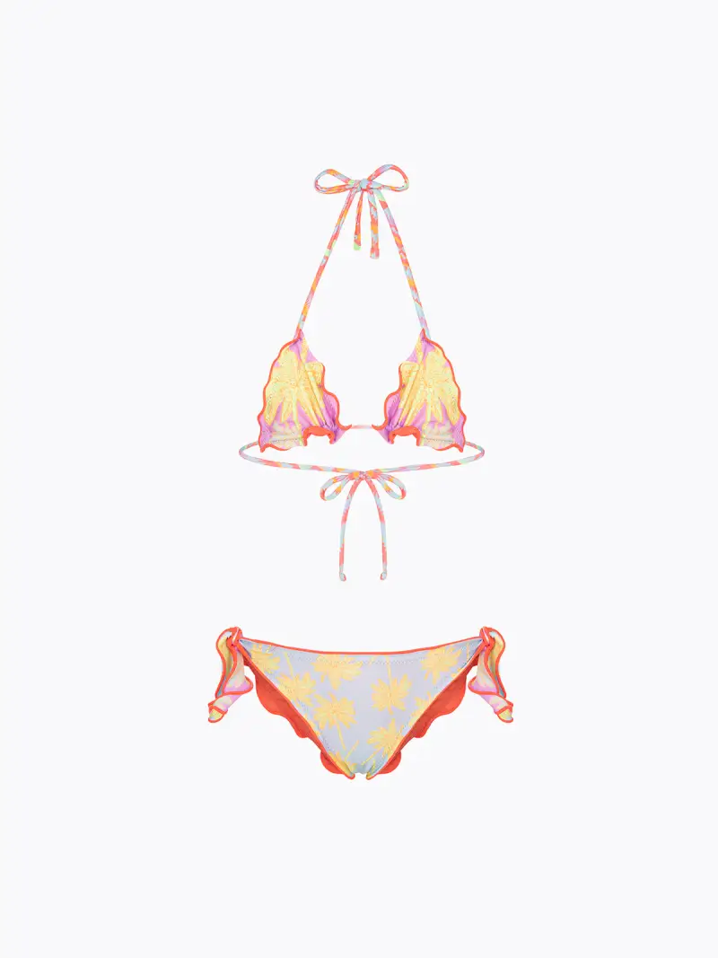 Bikini Bambina F**K Triangolo con Slip Regolabile Fantasia SG0340-X35