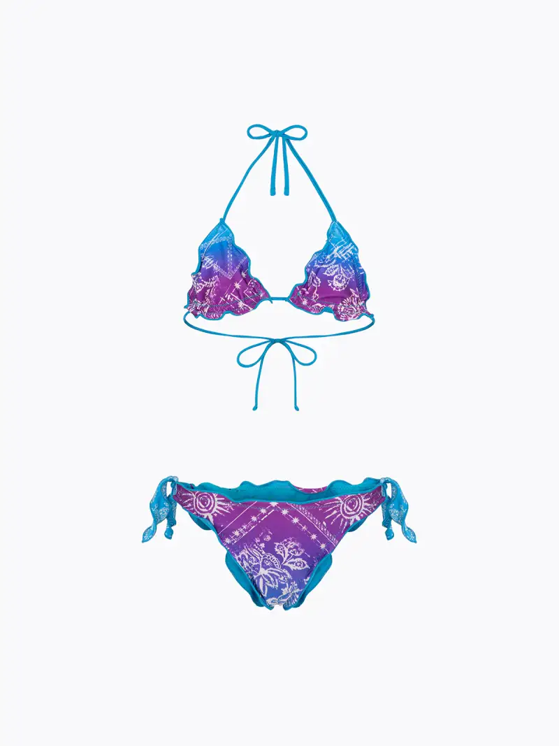 Bikini Bambina F**K Triangolo con Slip Regolabile Fantasia SG0410-X40
