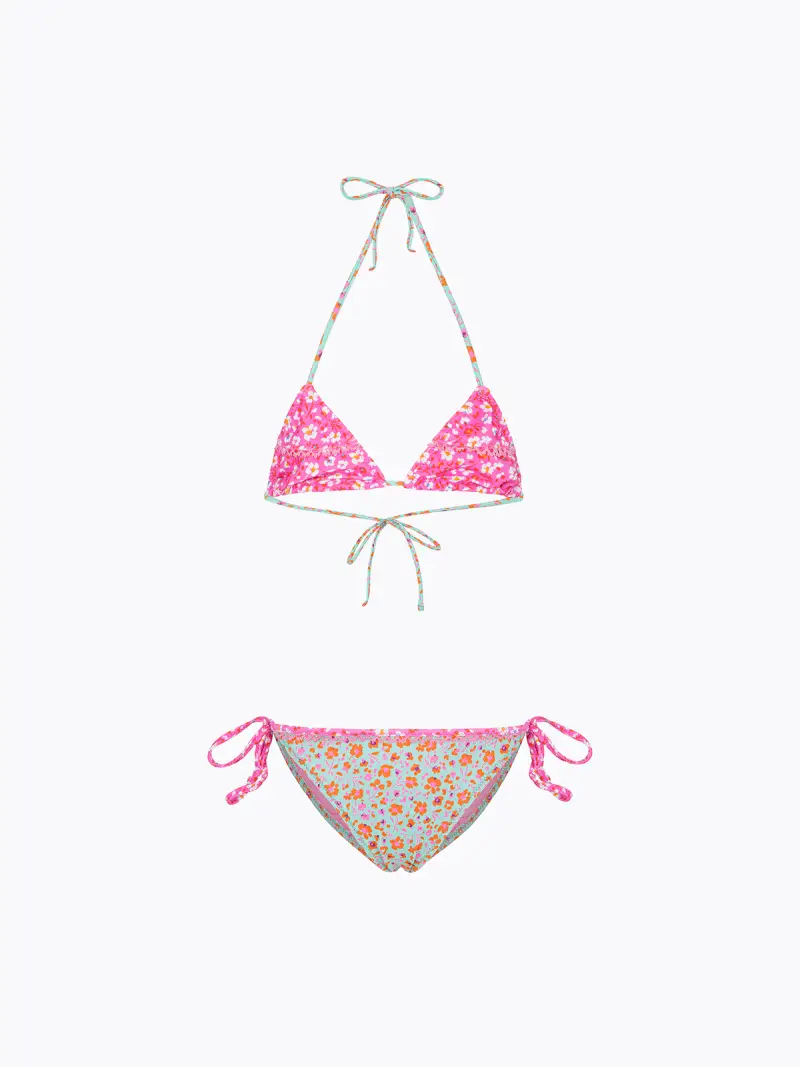 Bikini Bambina F**K Triangolo con Slip Regolabile Fantasia SG0640-X99