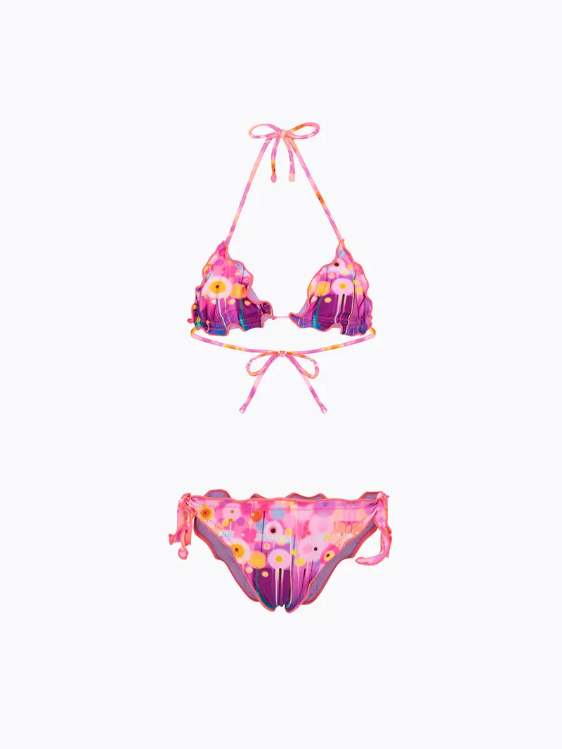 Bikini Bambina F**K Triangolo con Slip Regolabile Fantasia SG0670-X91
