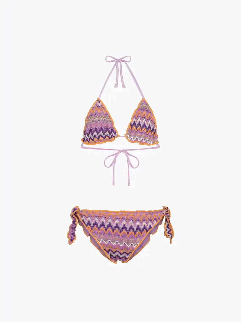 Bikini Bambina F**K Triangolo con Slip Regolabile Multicolor SG0220-MC