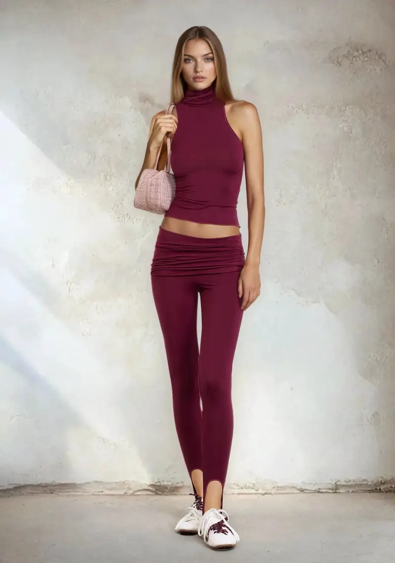 Leggings Ghetta Donna F**K Bordeaux W0611-BD