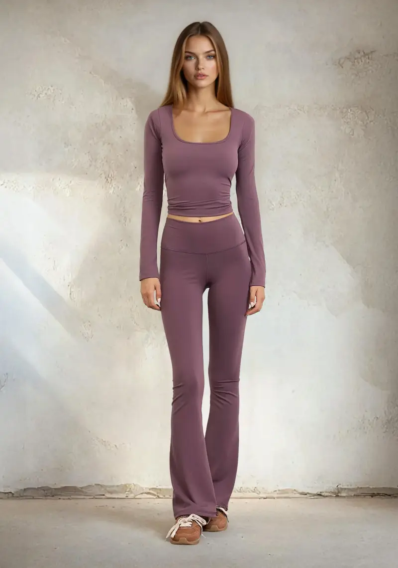 Leggings zampa Donna F**K Light Brown W0508-LB