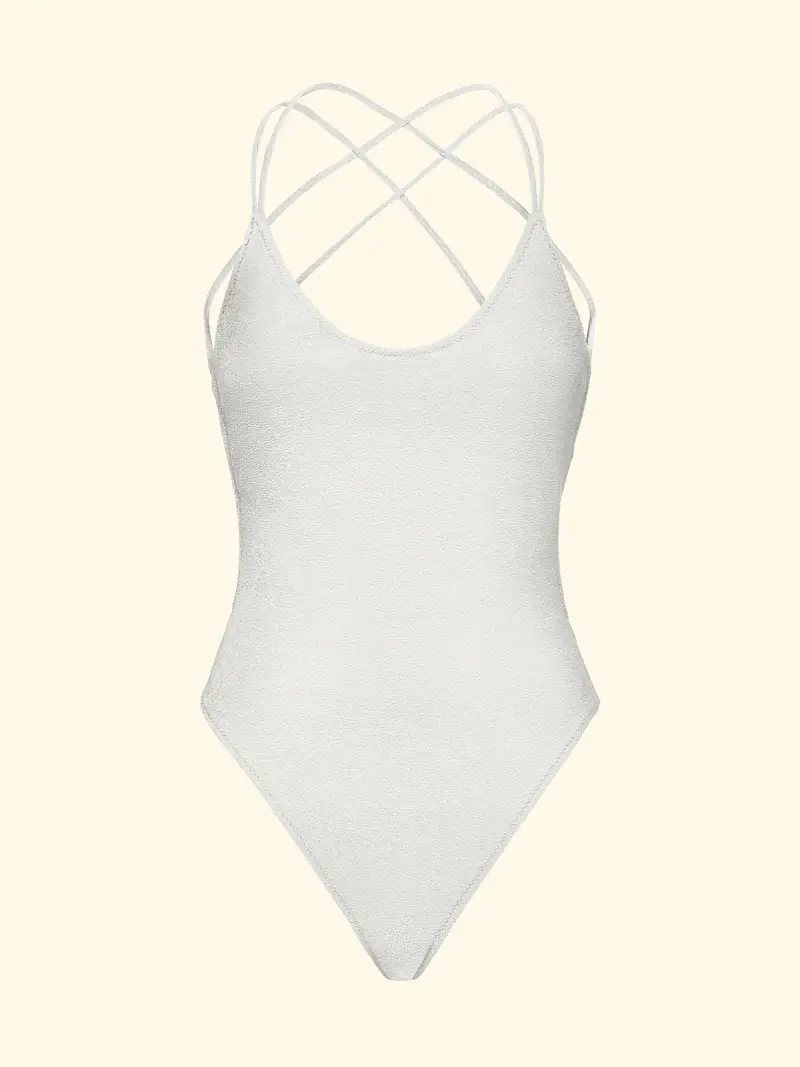 Monokini Donna F**K Bianco SW1808-WH miniatura 3
