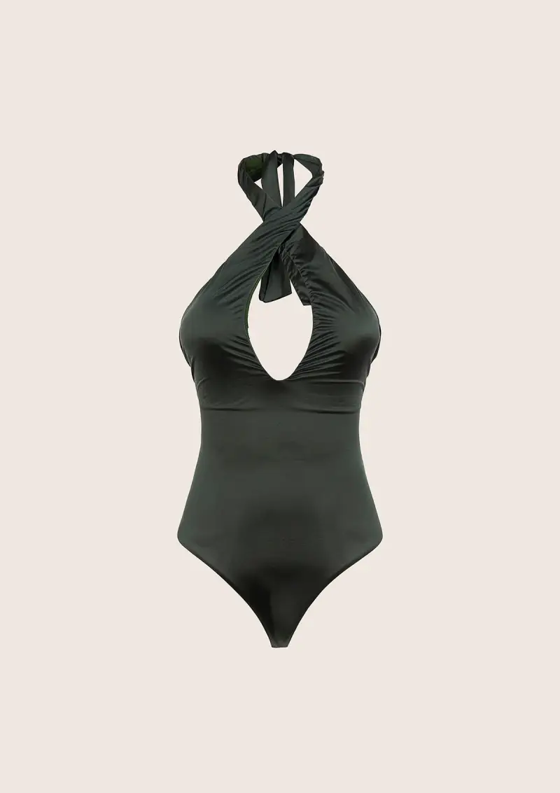 Monokini Donna F**K Verde Militare 1361-MG miniatura 3
