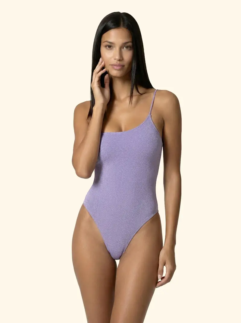 Monokini Monospalla Donna F**K Lilla SW1144-LC