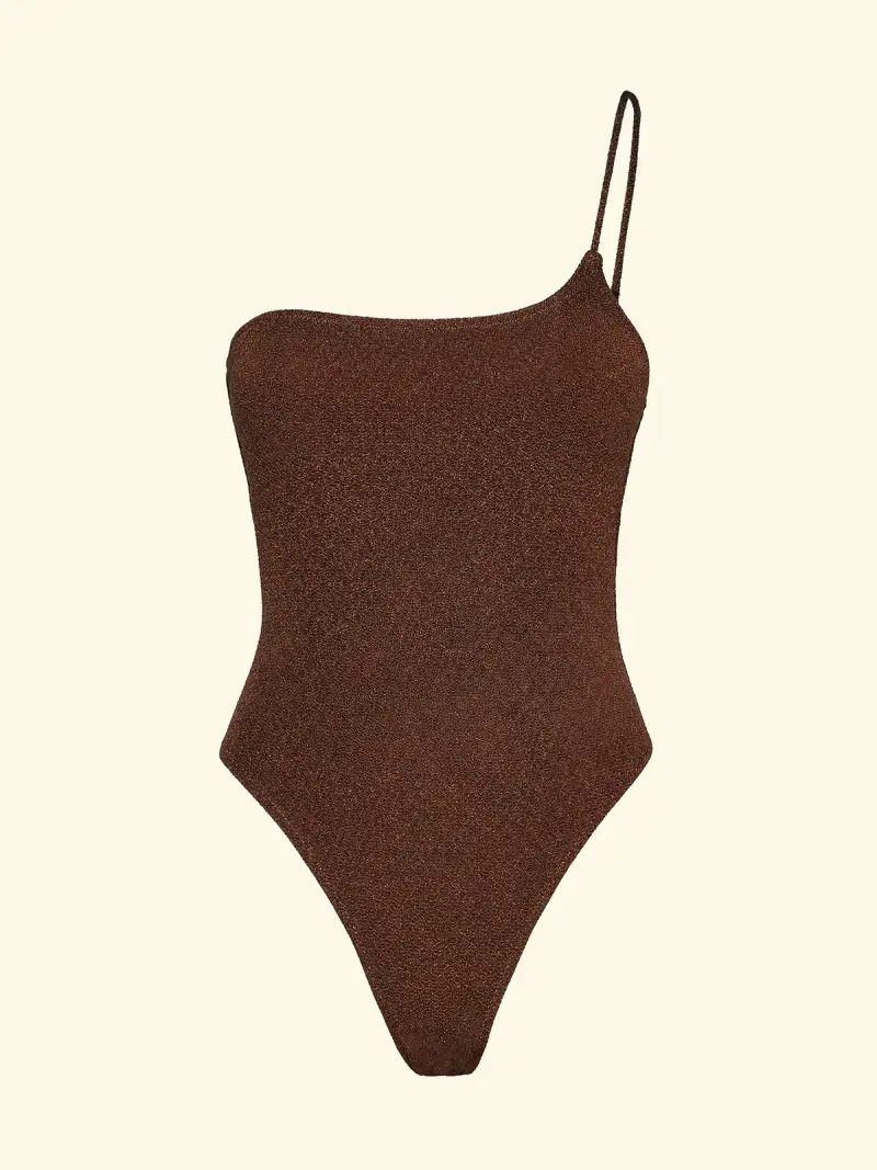 Monokini Monospalla Donna F**K Marrone SW1144-BN miniatura 3