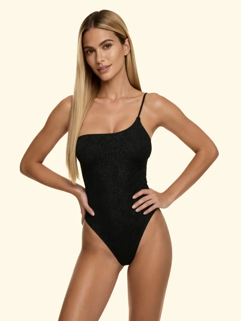 Monokini Monospalla Donna F**K Nero SW1144-BK