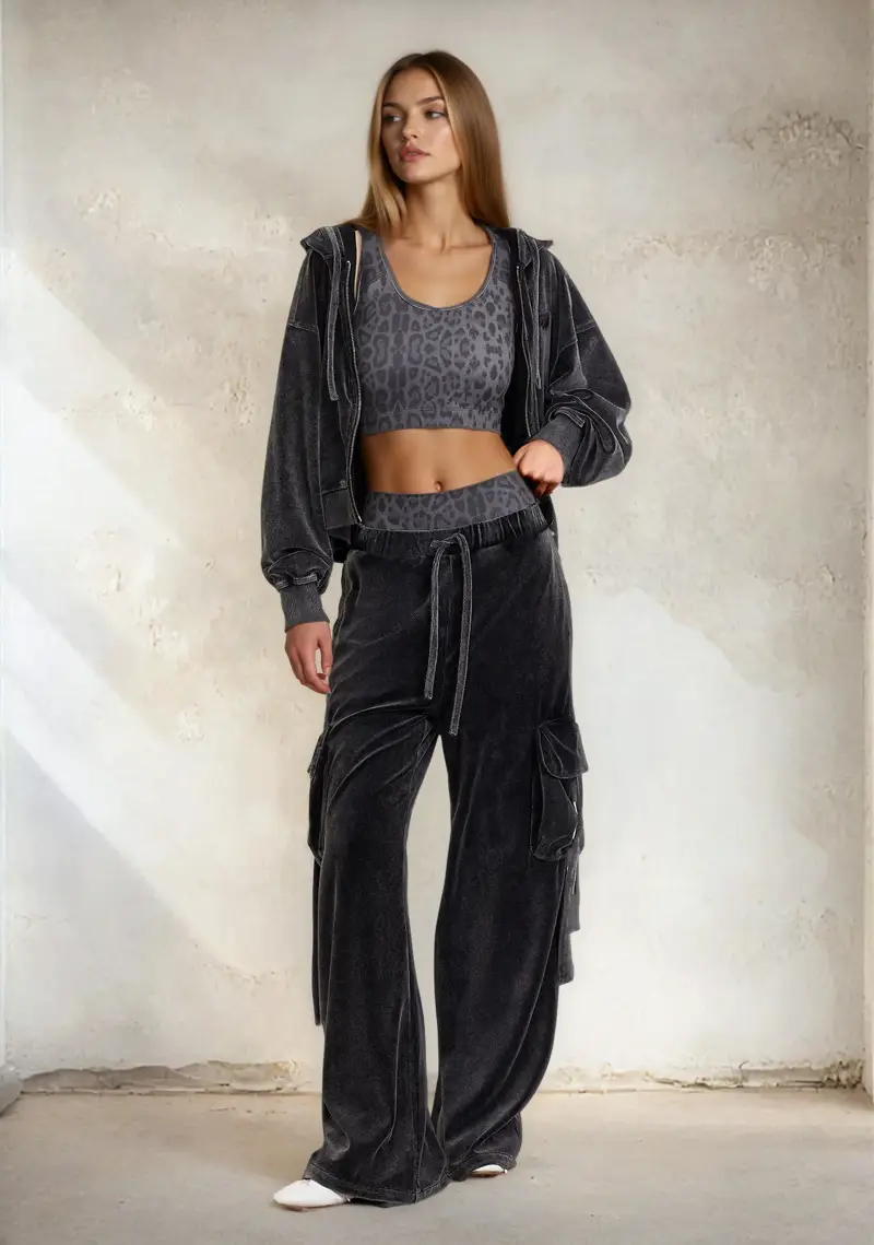 Pantalone Cargo Donna F**K Nero W0412-BK