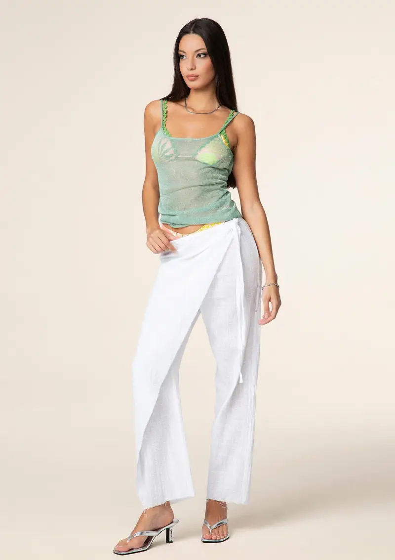 Pantalone Donna F**K Bianco 0758-WH