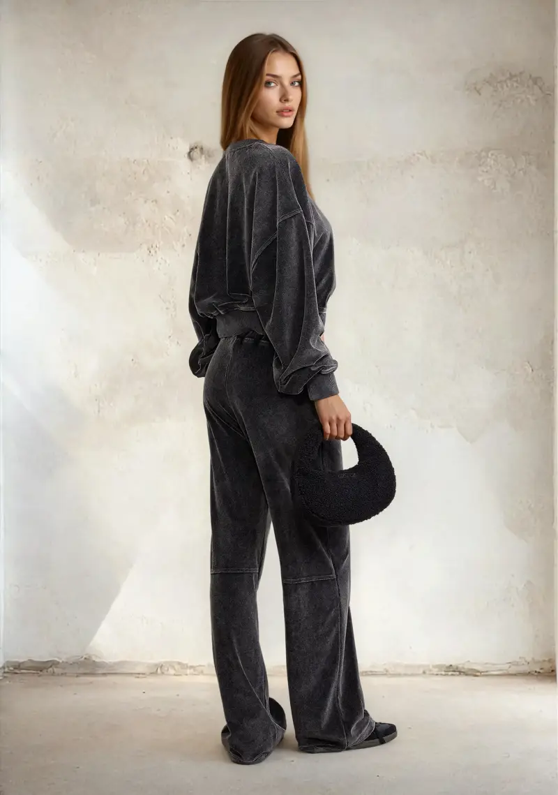 Pantalone Donna F**K Nero W0415-BK miniatura 2