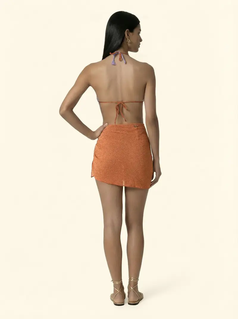 Pareo Corto Donna F**K Arancione SW1147-OR miniatura 3