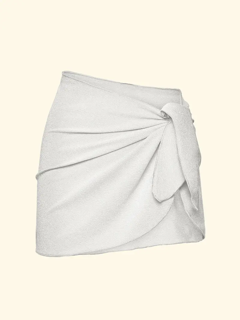 Pareo Corto Donna F**K Bianco SW1840-WH miniatura 3