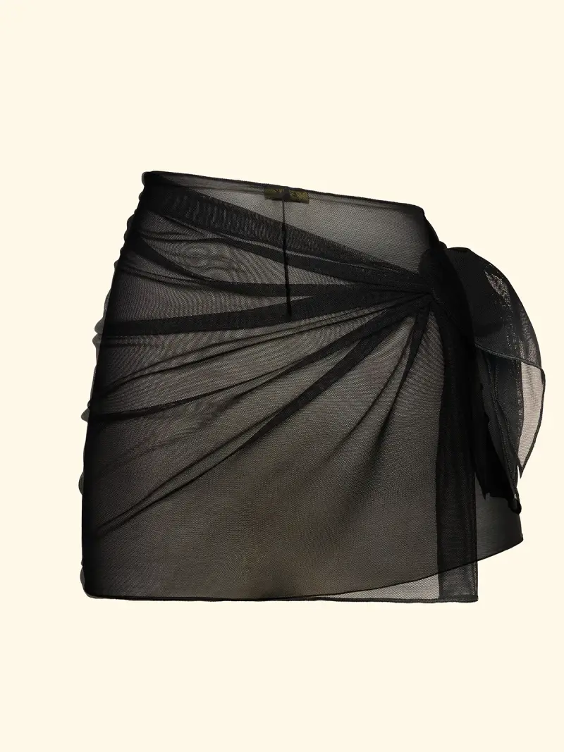 Pareo Corto Donna F**K Nero SW1841-BK miniatura 3