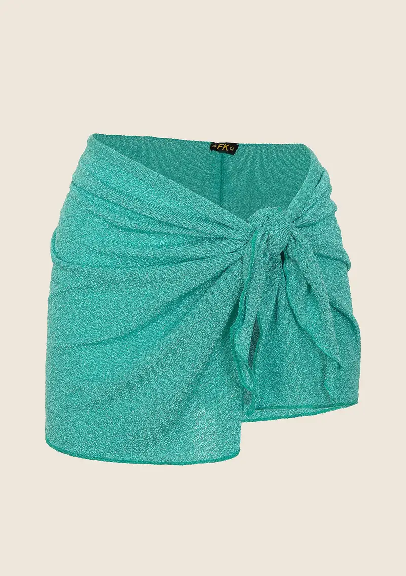 Pareo Donna F**K Verde acqua 0938-AQ miniatura 5