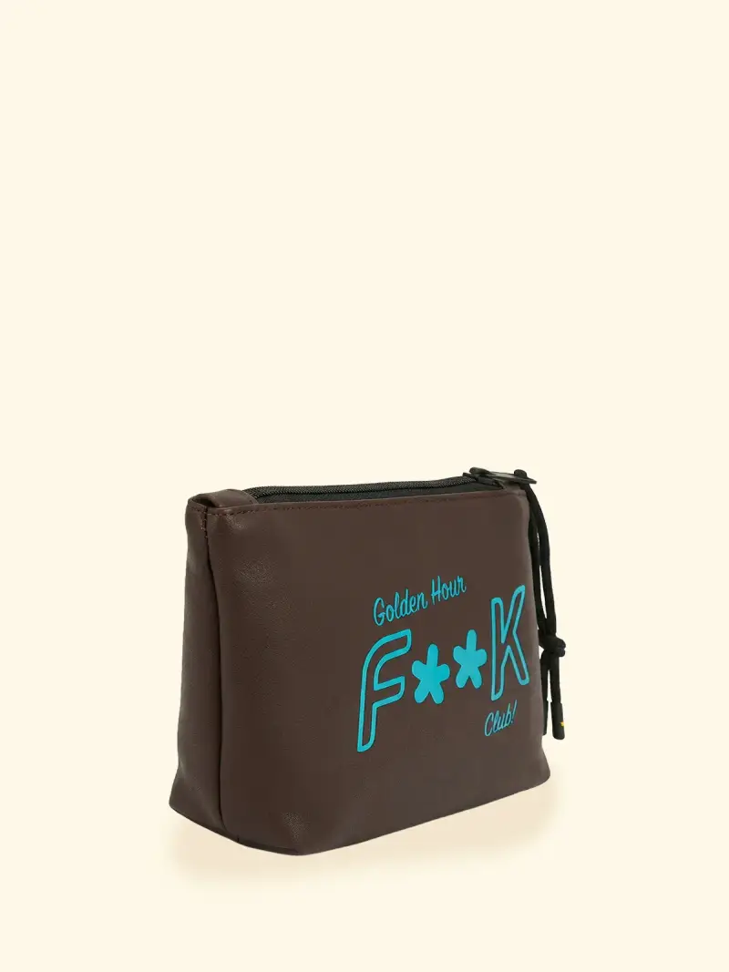 Regular Pochette Unisex F**K Marrone SU8001-BN miniatura 2