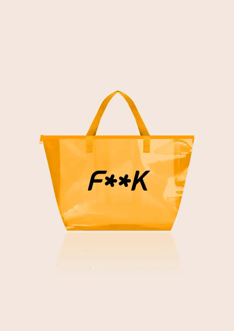 Shopping Bag Unisex F**K Arancione Fluo U01AU98-FO