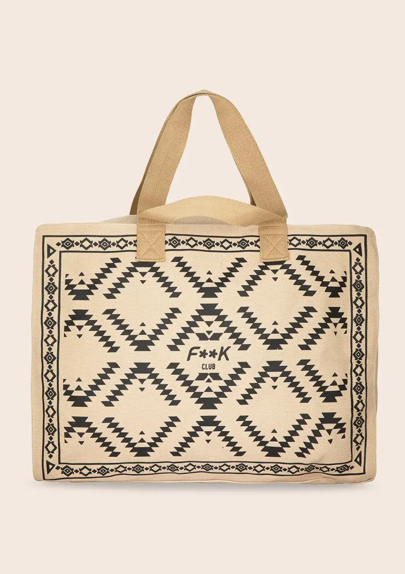 Shopping Bag Unisex F**K Beige U01AU89-BG