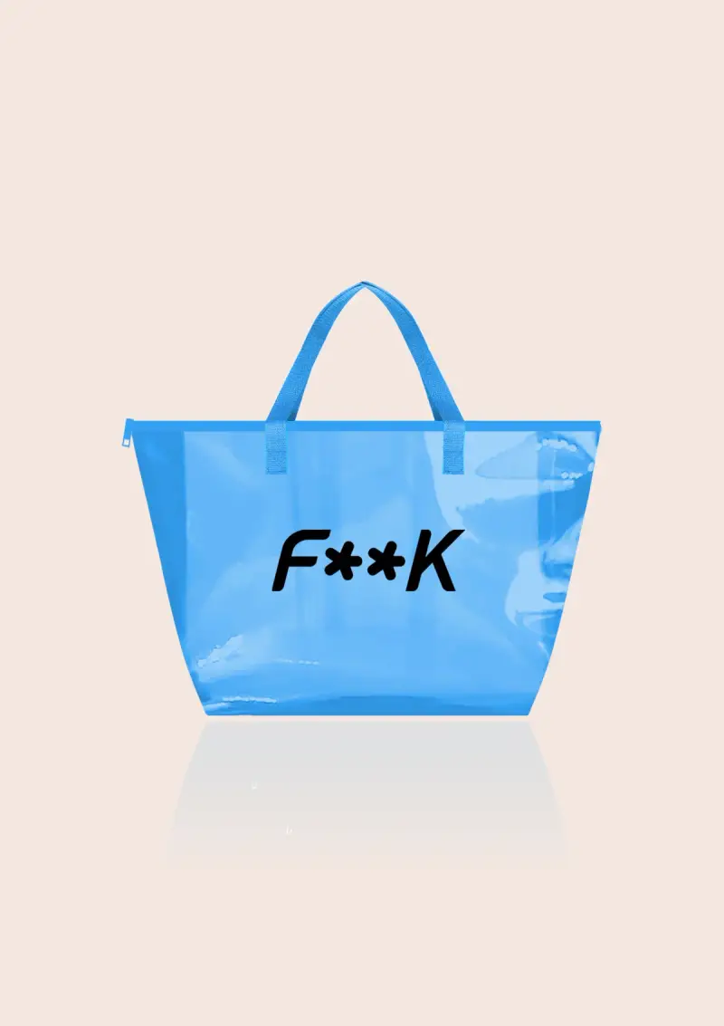 Shopping Bag Unisex F**K Turchese U01AU98-TQ