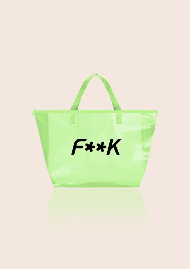 Shopping Bag Unisex F**K Verde U01AU98-GN