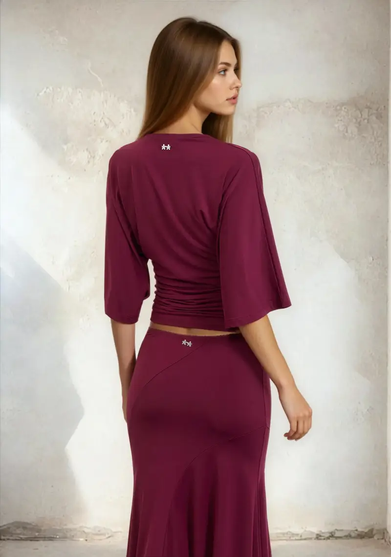 F**K T-shirt Donna Bordeaux 4376688 miniatura 3