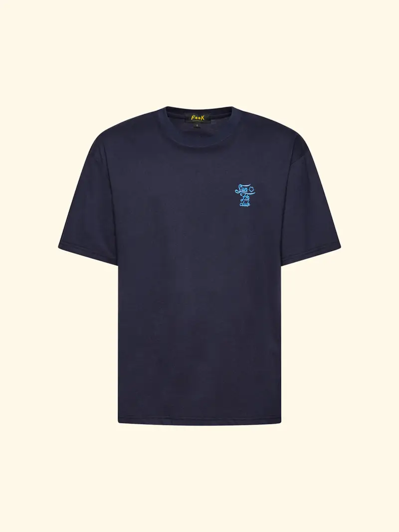 T-Shirt Uomo F**K Blu SM6001-BU miniatura 3