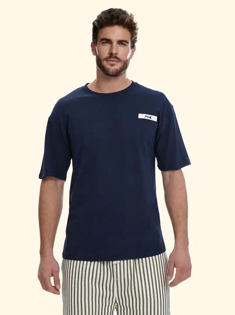 T-Shirt Uomo F**K Blu SM6002-BU