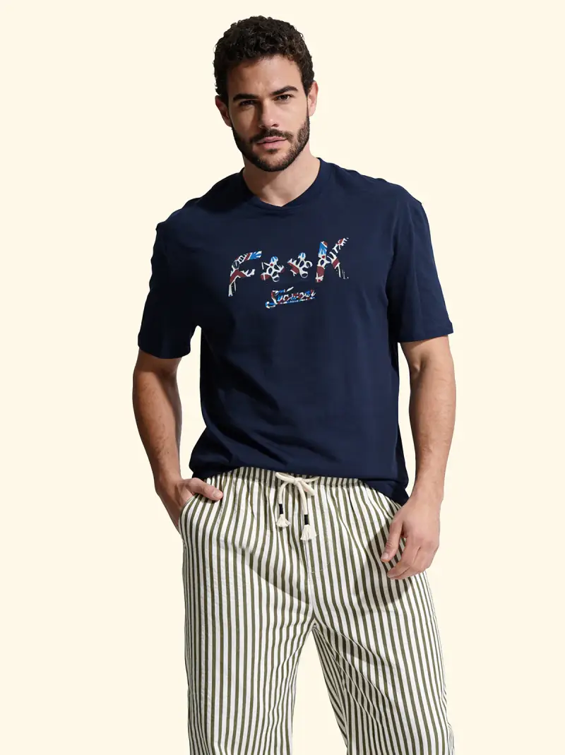 T-Shirt Uomo F**K Blu SM6011-BU