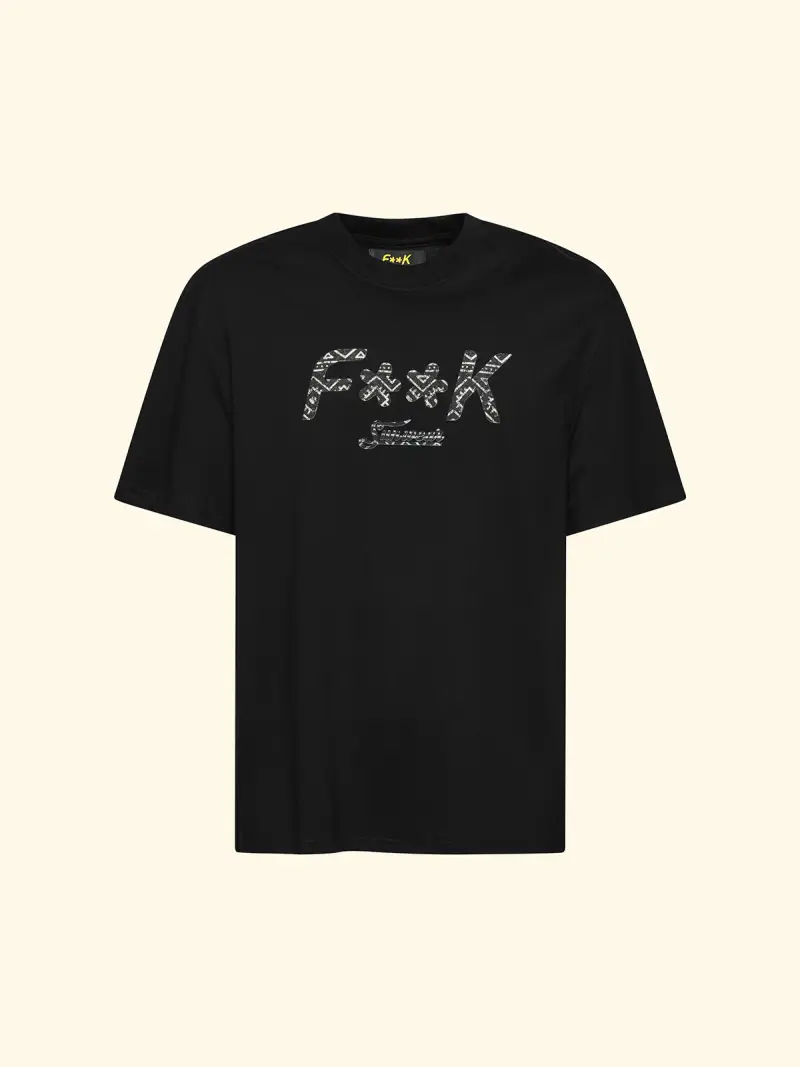 T-Shirt Uomo F**K Nero SM6011-BK miniatura 3