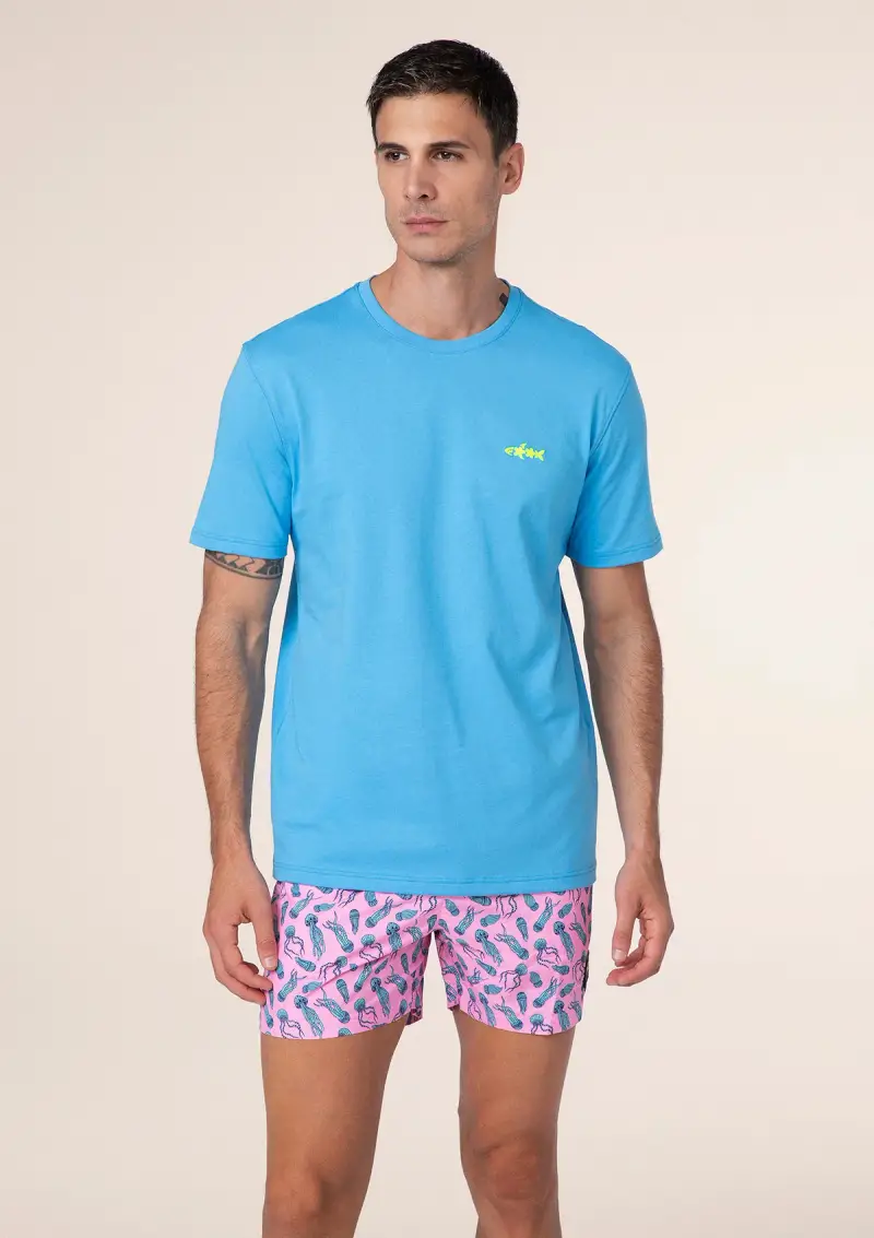 T-Shirt Uomo F**K Turchese M01TS70-TQ