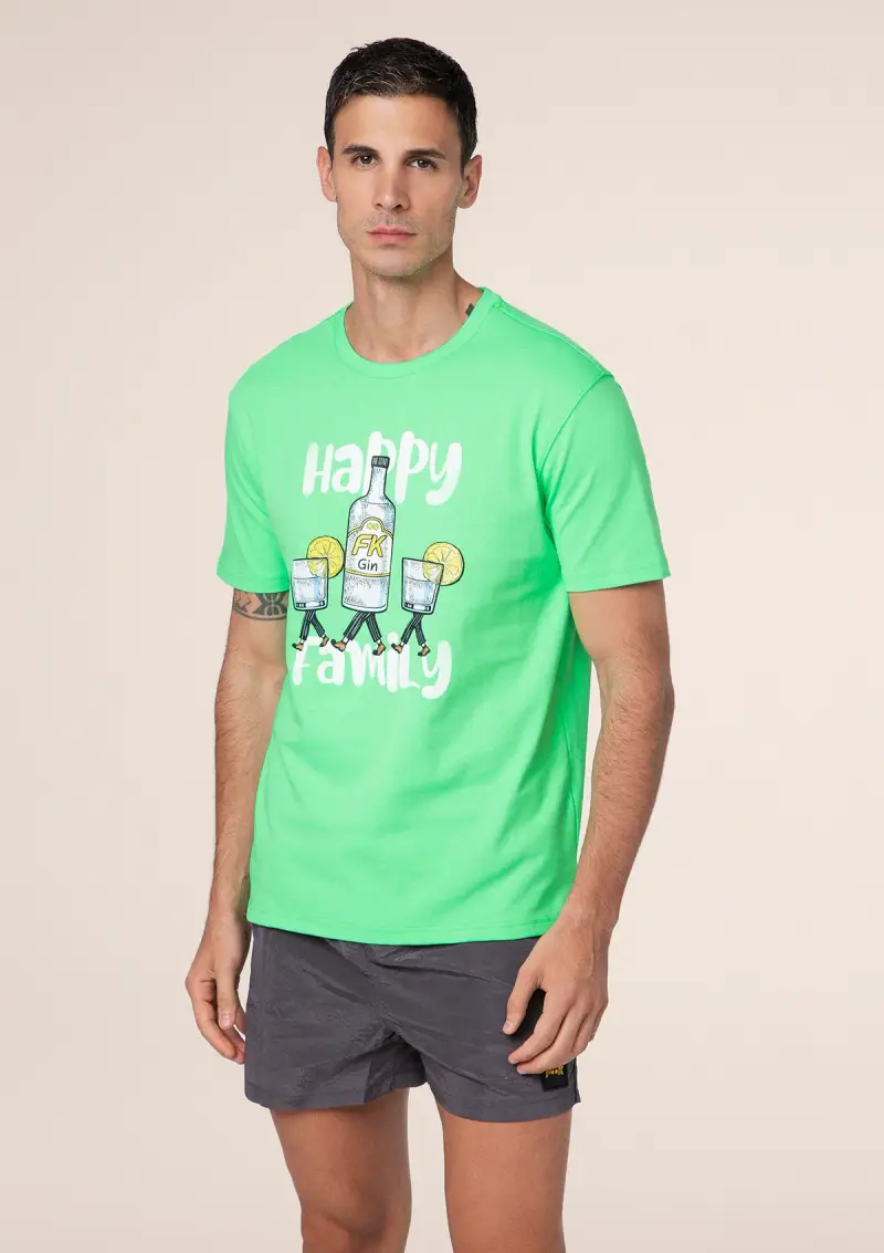 T-Shirt Uomo F**K Verde Fluo M01TS84-FG