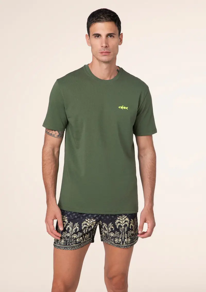 T-Shirt Uomo F**K Verde Militare M01TS70-MG