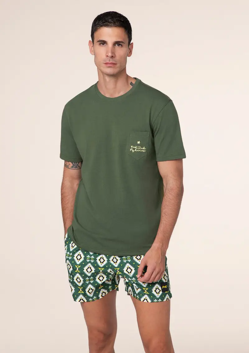 T-Shirt Uomo F**K Verde Militare M01TS72-MG