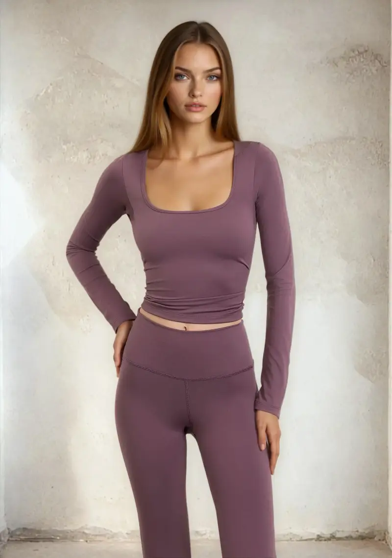 Top Manica lunga Donna F**K Light Brown W0504-LB