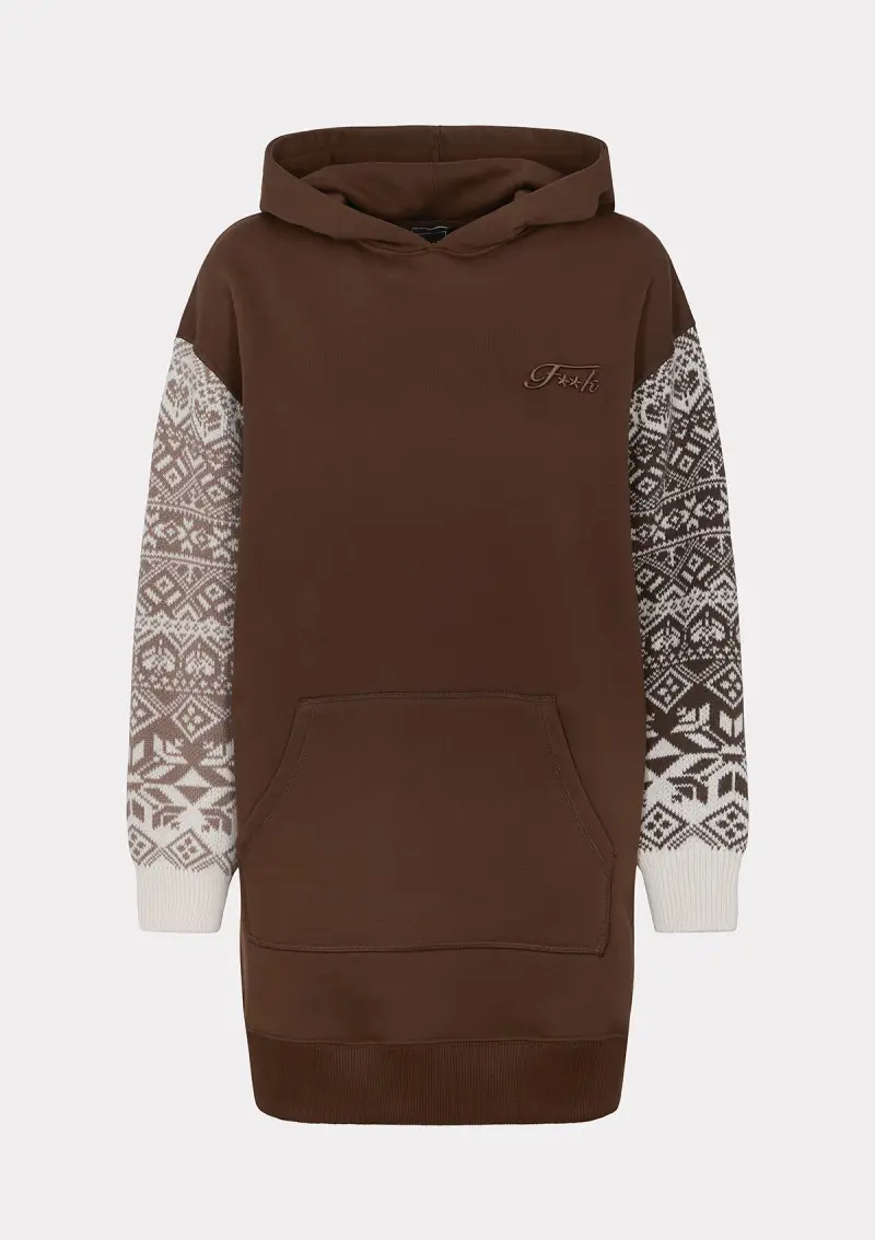 Vestito Corto Donna F**K Marrone W0207-BN miniatura 4