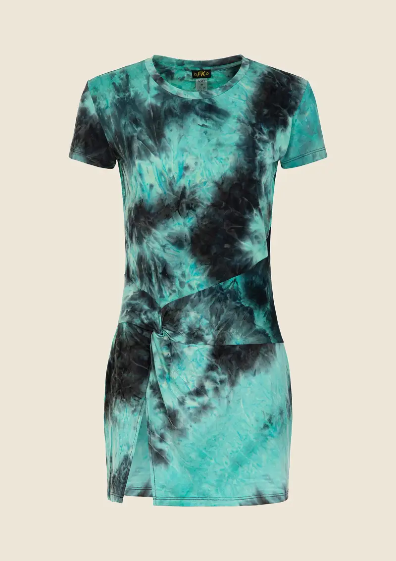 Vestito Corto Donna F**K Verde Acqua 0506-AQ miniatura 4