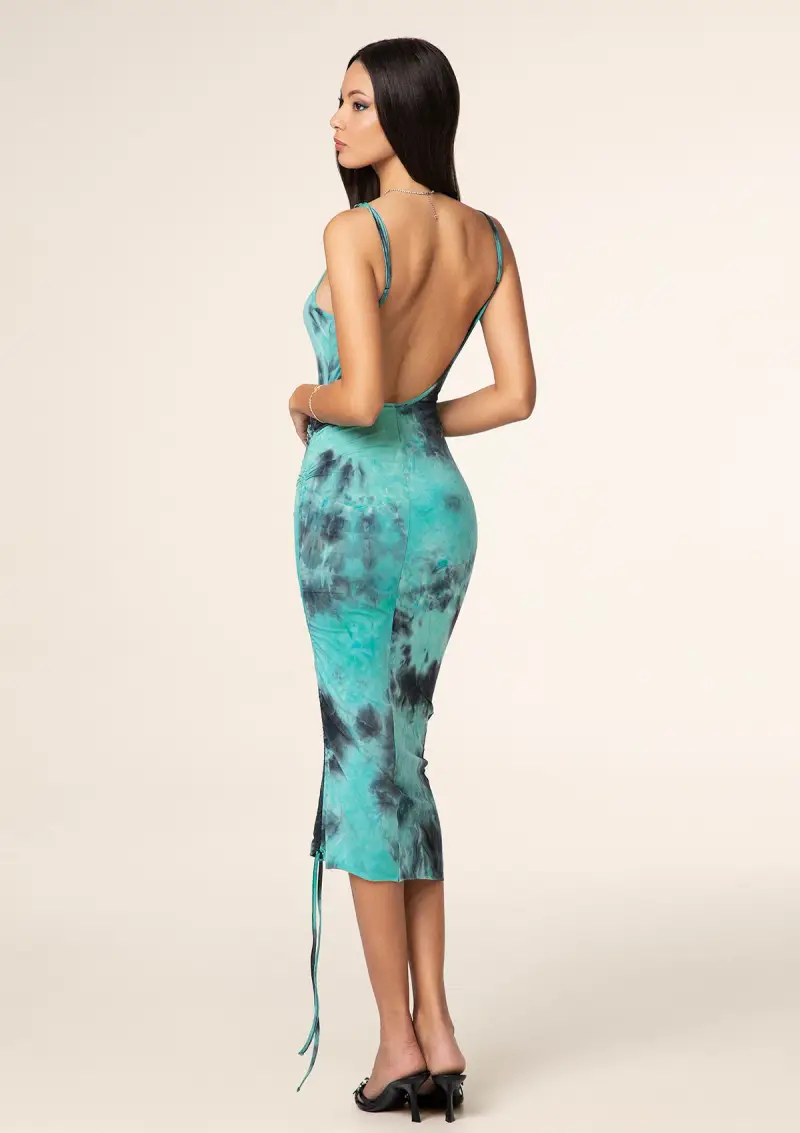 Vestito Corto Donna F**K Verde Acqua 0507-AQ miniatura 4