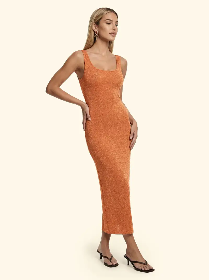 Vestito Lungo Donna F**K Arancione SW1150-OR