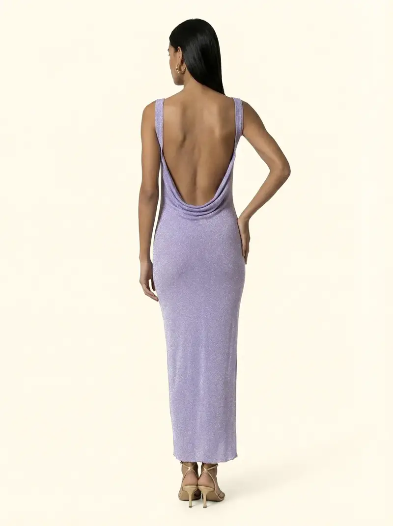 Vestito Lungo Donna F**K Lilla SW1150-LC miniatura 2