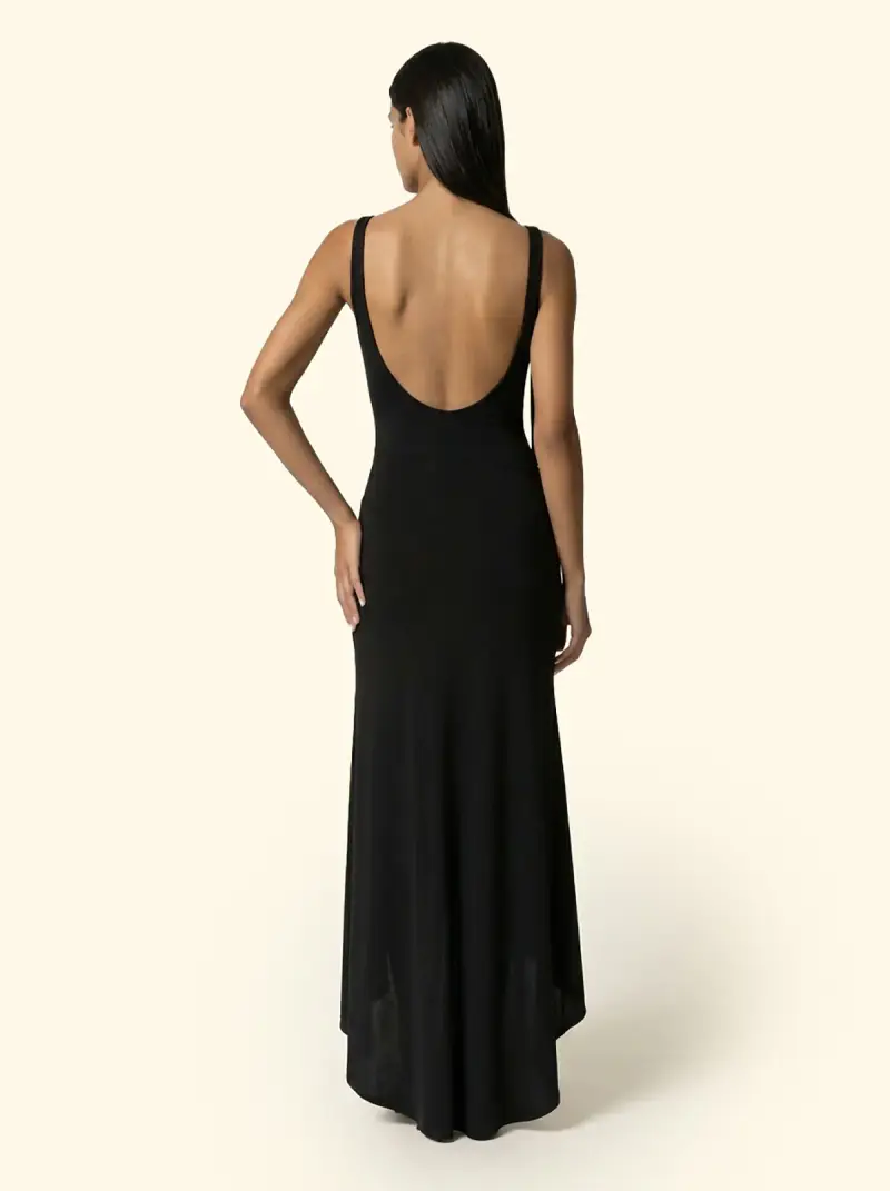 Vestito lungo Donna F**K Nero SW0626-BK miniatura 2