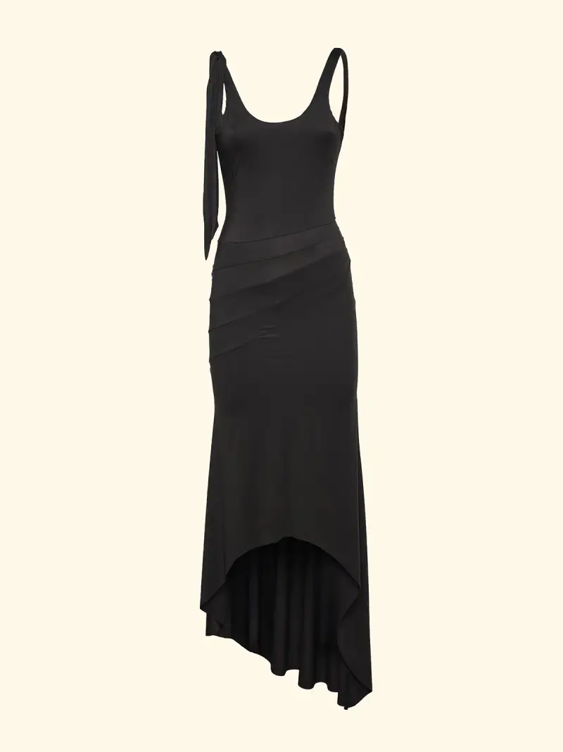 Vestito lungo Donna F**K Nero SW0626-BK miniatura 3