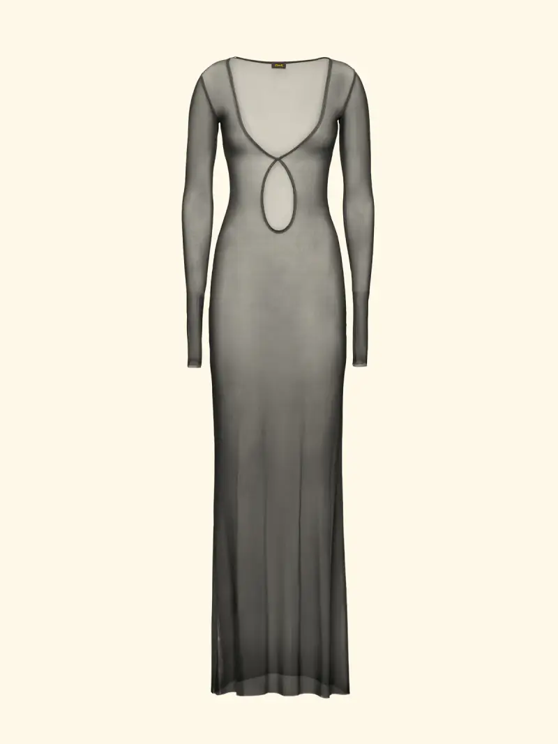 Vestito Lungo Donna F**K Nero SW1843-BK miniatura 3