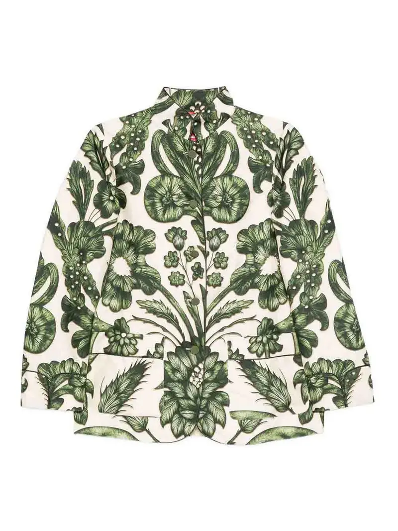 Camicia in seta stampata Verde