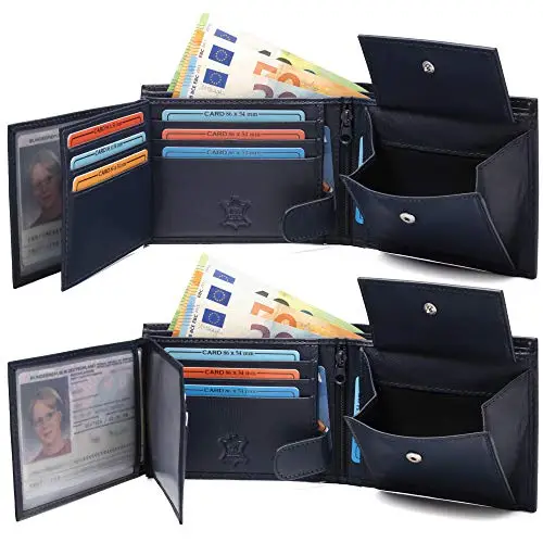 Fa.Volmer® - Portafoglio da uomo in vera pelle, formato orizzontale, #VO11 miniatura 2