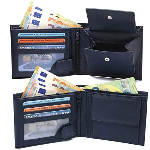 Fa.Volmer® - Portafoglio da uomo in vera pelle, formato orizzontale, #VO11 miniatura 3