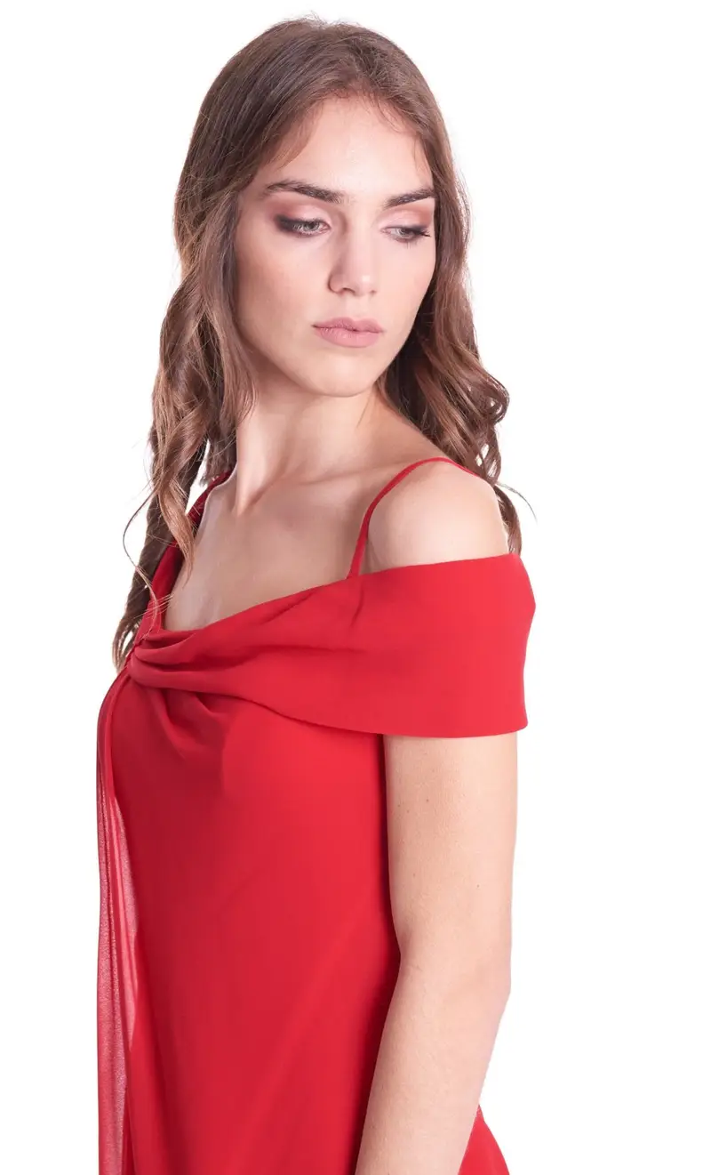 Abito corto fabiana ferri, colore rosso miniatura 2